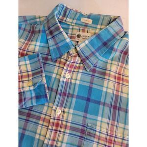 J Crew Shirt Tailored Fit Men's XL‎ Button Up Plaid Long Sleeves